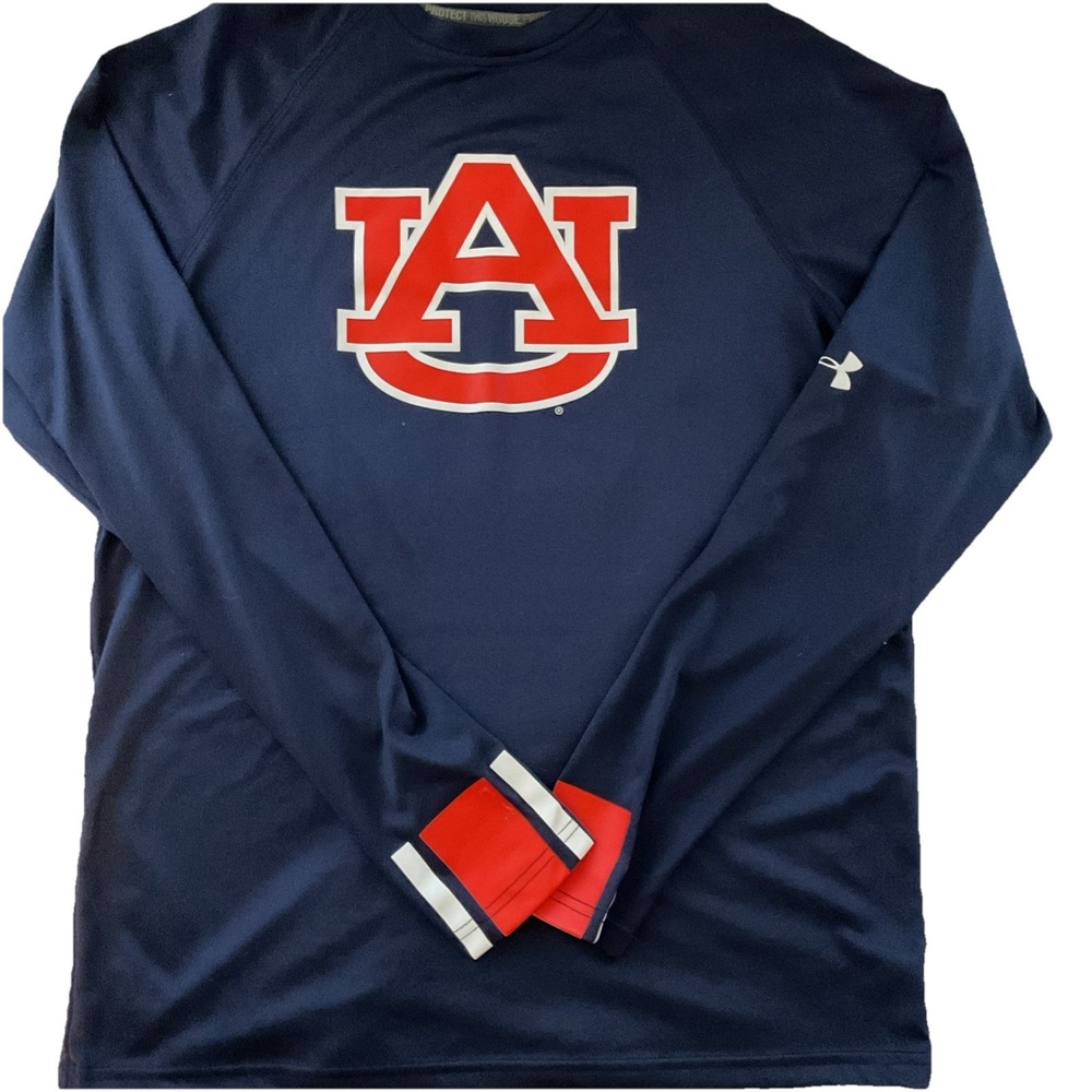 Lot Of 2 UNDER ARMOUR Auburn University Shirt & Columbia Qrt Zip Pullover Small